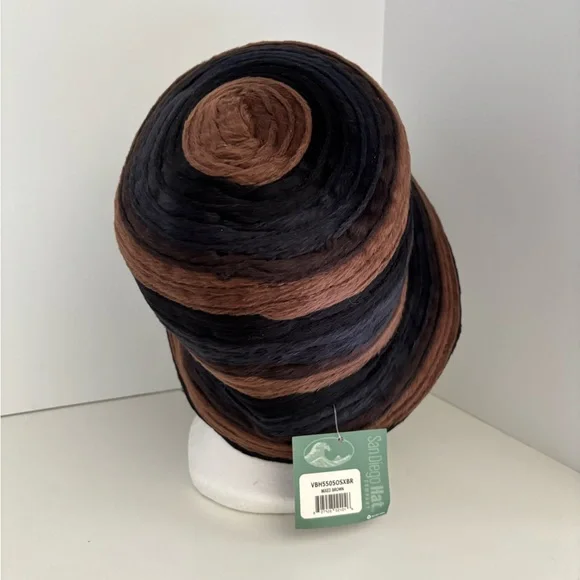 NWT San Diego Hat Company Mixed Brown & Black Small Brim Ribbon Bucket Hat - Picture 3 of 7